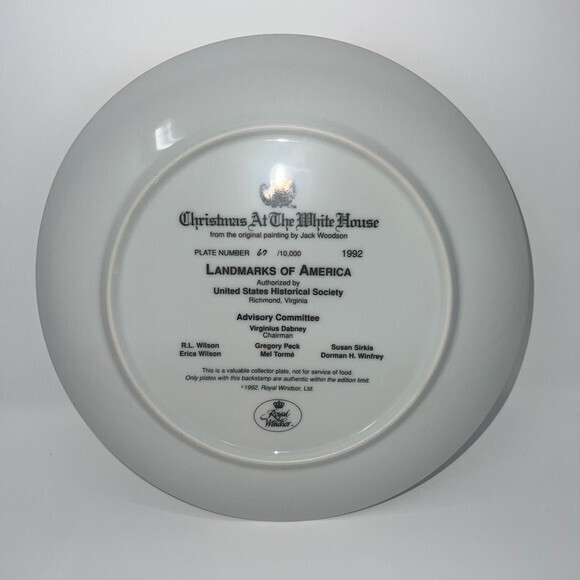 Vintage 1992 Royal Windsor Collector Plate Christmas At The White House LE‎ - Picture 4 of 9